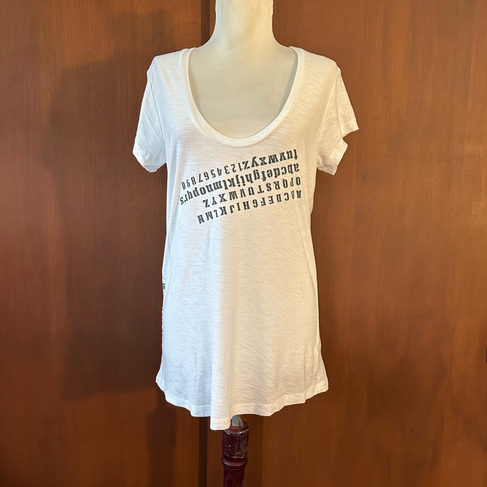 James Perse Soft White Tee with graphic